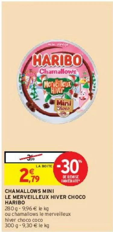 chamallows mini le merveilleux hiver choco haribo