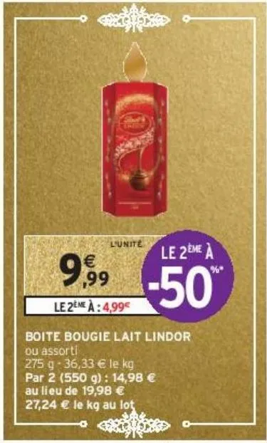 boite bougie lait lindor