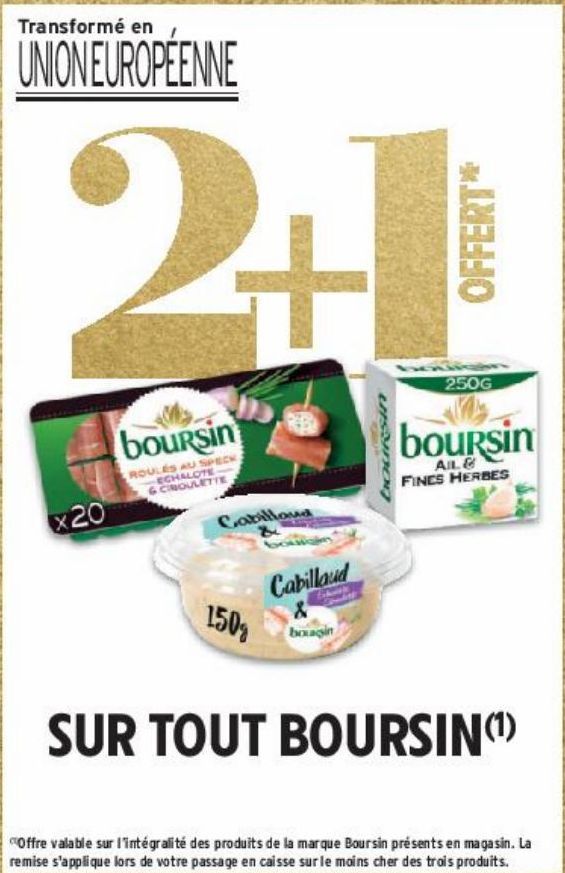 2+1 OFFERT SUR TOUT BOURSIN