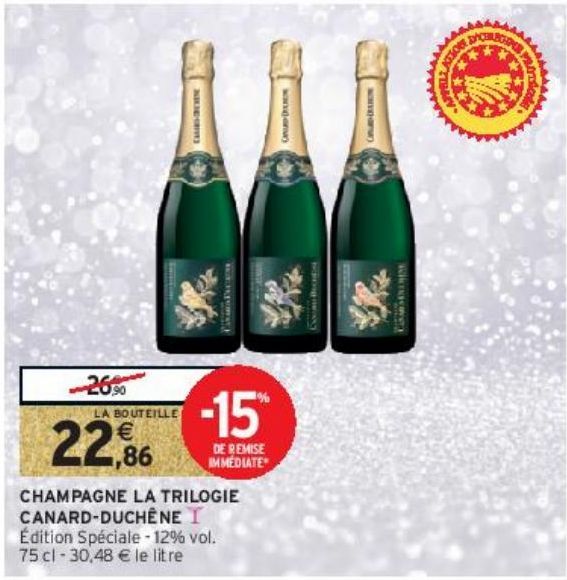 CHAMPAGNE LA TRILOGIE CANARD-DUCHÊNE