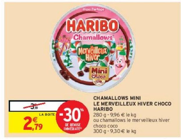 CHAMALLOWS MINI LE MERVEILLEUX HIVER CHOCO HARIBO