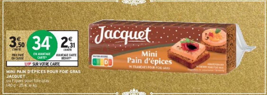 MINI PAIN D'ÉPICES POUR FOIE GRAS JACQUET