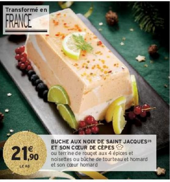 BUCHE AUX NOIX DE SAINT JACQUES(i1) ET SON COEUR DE CÈPES