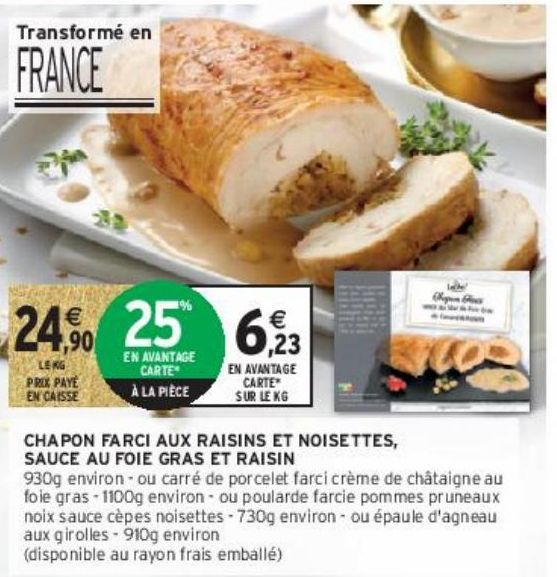 CHAPON FARCI AUX RAISINS ET NOISETTES, SAUCE AU FOIE GRAS ET RAISIN