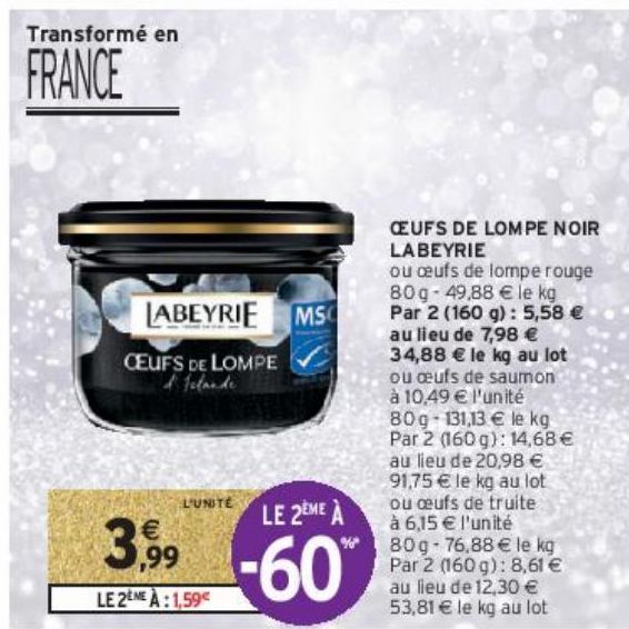 OEUFS DE LOMPE NOIR LABEYRIE