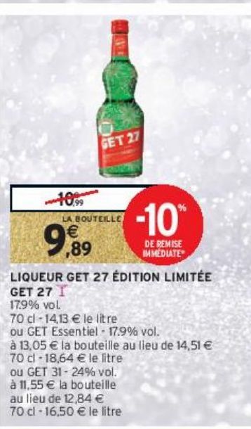 LIQUEUR GET 27 ÉDITION LIMITÉE GET 27