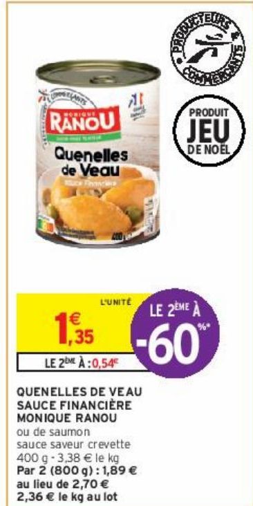 QUENELLES DE VEAU SAUCE FINANCIÈRE MONIQUE RANOU