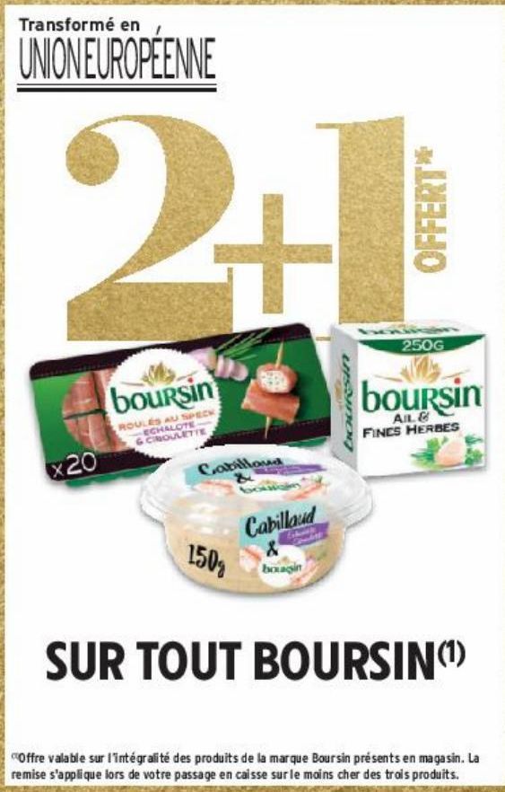 2+1 OFFERT SUR TOUT BOURSIN