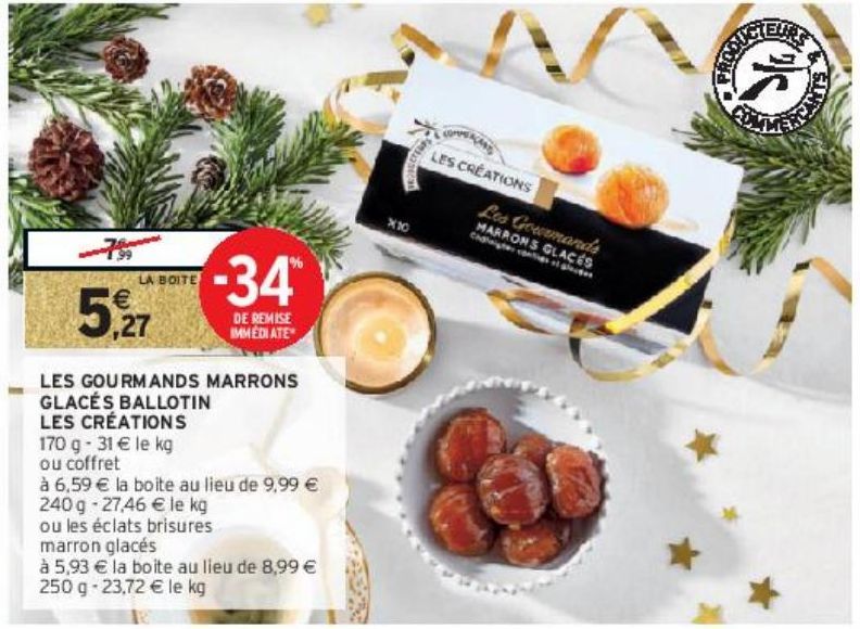 LES GOURMANDS MARRONS GLACÉS BALLOTIN LES CRÉATIONS