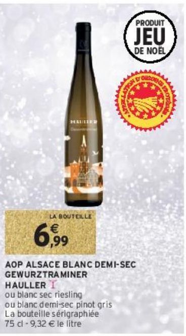 AOP ALSACE BLANC DEMI-SEC GEWURZTRAMINER HAULLER