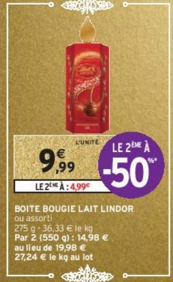 BOITE BOUGIE LAIT LINDOR