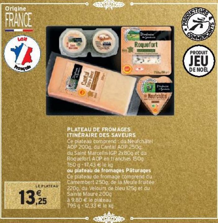 PLATEAU DE FROMAGES ITINÉRAIRE DES SAVEURS