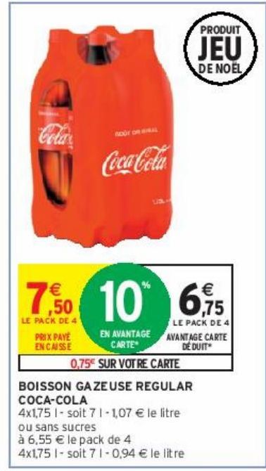 BOISSON GAZEUSE REGULAR COCA-COLA