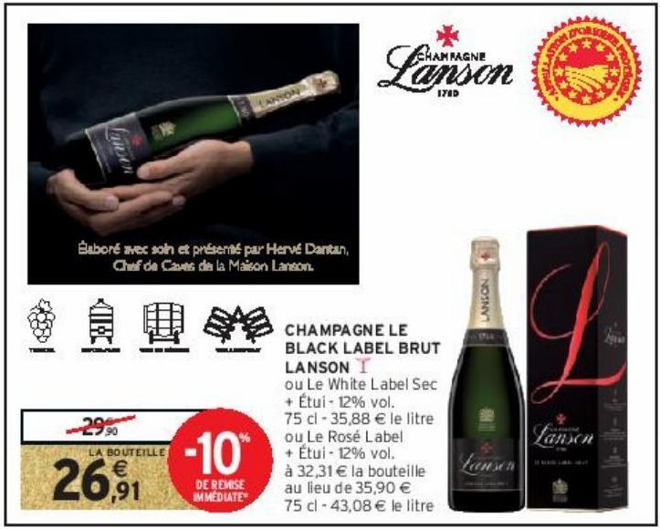 CHAMPAGNE LE BLACK LABEL BRUT LANSON