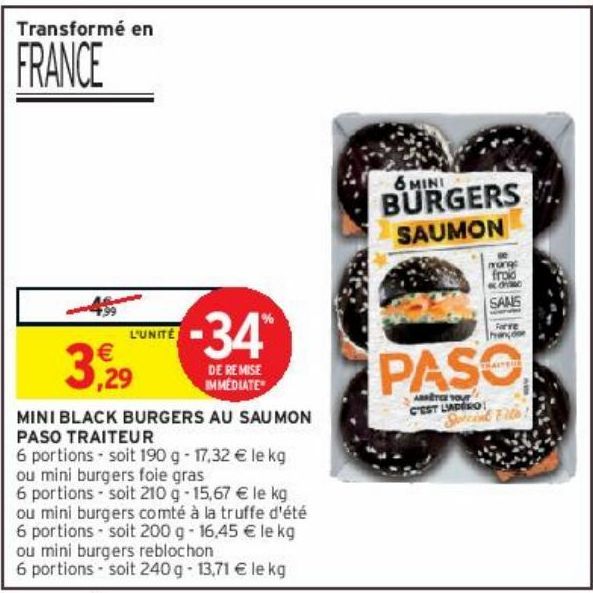 MINI BLACK BURGERS AU SAUMON PASO TRAITEUR