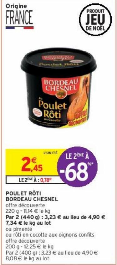 POULET RÔTI BORDEAU CHESNEL