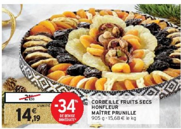 CORBEILLE FRUITS SECS HONFLEUR MAÎTRE PRUNILLE