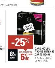 café moulu Carte noire