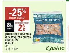 queues de crevettes 