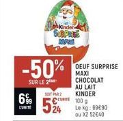 chocolat au lait Kinder