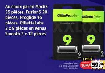 Au choix parmi Mach3 25 pièces, Fusion5 20 pièces, Proglide 16 pièces, GilletteLabs  Gillette Labs Gillette Labs  2  Smooth 2 x 12 pièces  x 9 pièces en Venus XXLXXL 9 9  9  2 POUR  M  2x9 Lames Gilet