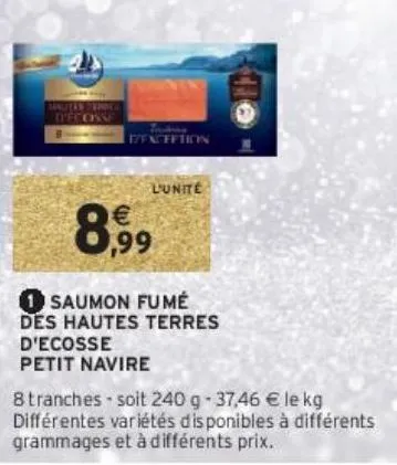 saumon fumé des hautes terres d'ecosse petit navire