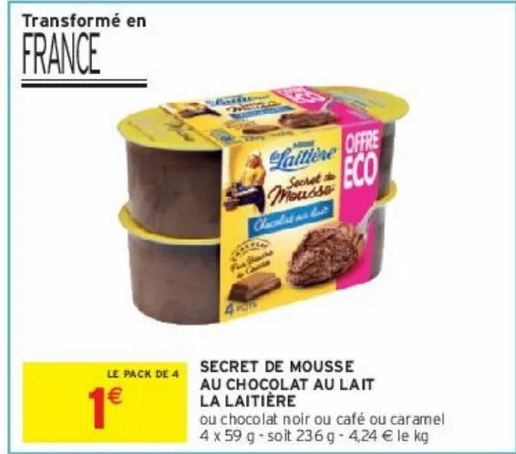 secret de mousse au chocolat au lait la laitière 