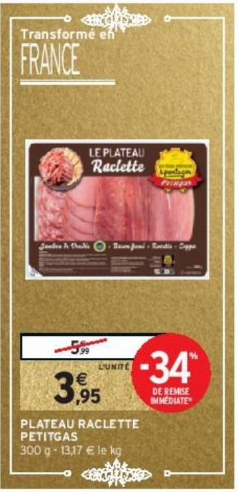 PLATEAU RACLETTE PETITGAS 