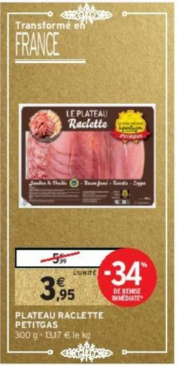 plateau raclette petitgas 