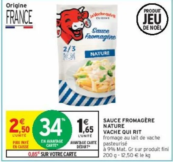 sauce fromagère nature vache qui rit 