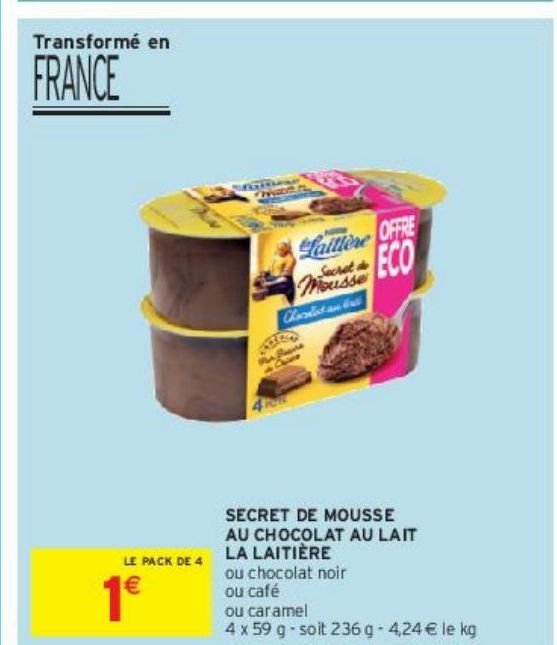 SECRET DE MOUSSE AU CHOCOLAT AU LAIT LA LAITIÈRE