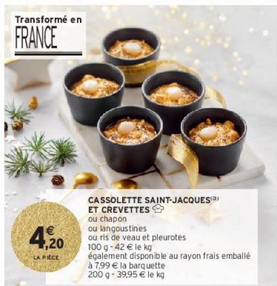 CASSOLETTE SAINT-JACQUES(i3) ET CREVETTES