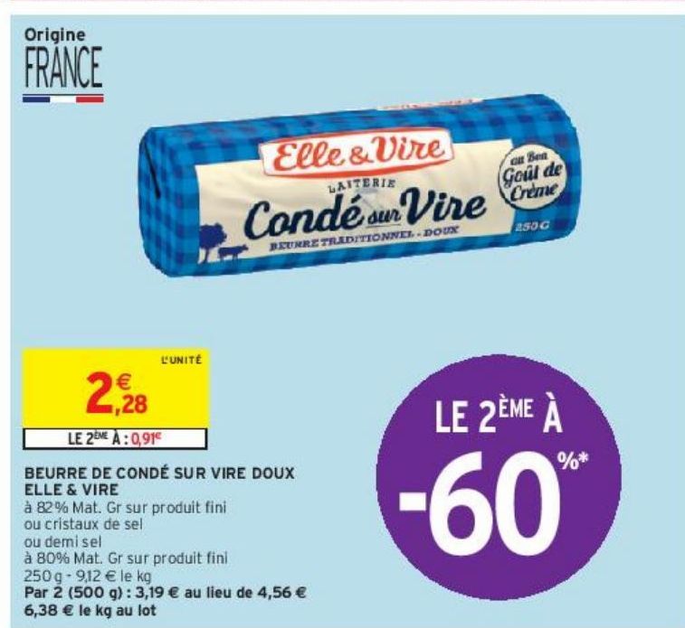 BEURRE DE CONDÉ SUR VIRE DOUX ELLE & VIRE