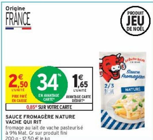 SAUCE FROMAGÈRE NATURE VACHE QUI RIT