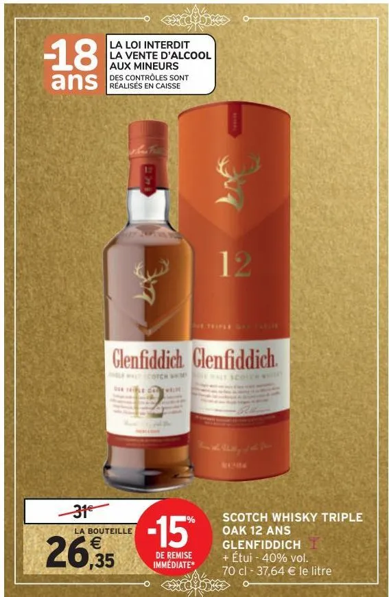 scotch whisky triple oak 12 ans glenfiddich