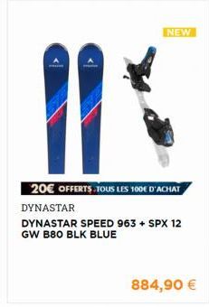 NEW  20€ OFFERTS TOUS LES 100€ D'ACHAT DYNASTAR  DYNASTAR SPEED 963 + SPX 12 GW B80 BLK BLUE  884,90 € 