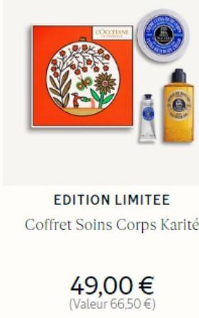 LOCCHANE  w  EDITION LIMITEE  Coffret Soins Corps Karité  49,00 €  (Valeur 66,50 €) 