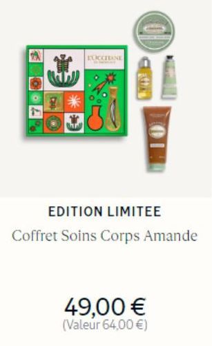 T  LOCCHIANE  K  EDITION LIMITEE  Coffret Soins Corps Amande  49,00 €  (Valeur 64,00 €)  