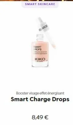 smart skincare  charge  smart drops  kiko  booster visage effet énergisant smart charge drops  8,49 € 