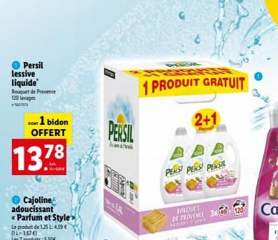 Persil  lessive  liquide Bouquet de Provence 120 lavages  DONT 1 bidon OFFERT  13.78  www.  PERSIL  SA  PRODUIT GRATUIT  PERSI  2+1  RETA  PERS  BOUQUET DE PROVENCE 3x 40 120 FOTO  PERSIL  