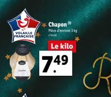 VOLAILLE FRANÇAISE  Chapon  Pièce d'environ 3 kg  SOS  