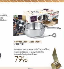 CHESTRE  COFFRET À TOUTES LES SAUCES  CRISTEL  id  Comprend une casserole Castel Pro inox 14 cm,  1 cuillère magique et un livret recettes. Casserole fabriquée en France.  7990 