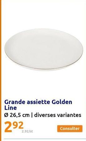 Grande assiette Golden Line  Ø 26,5 cm | diverses variantes  2⁹2  2.92/st  