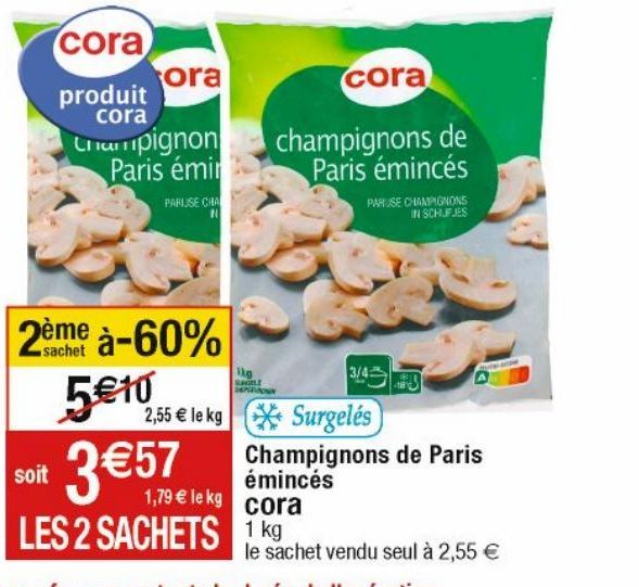champignons de Paris Cora