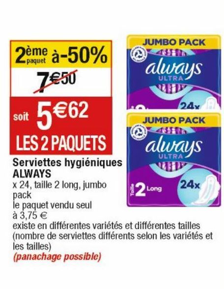 serviettes hygiéniques Always