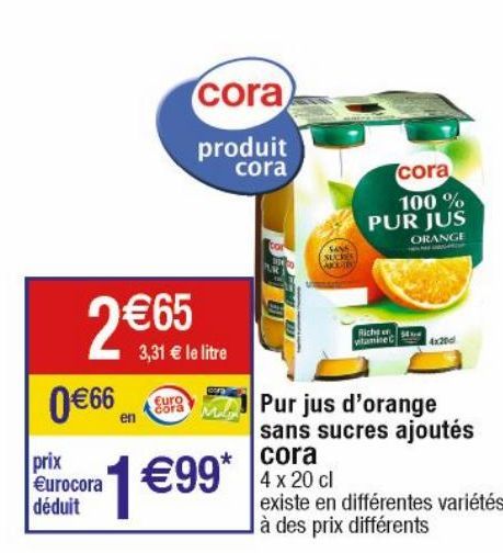 jus d'orange Cora