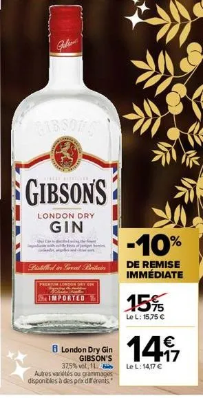 gibsons  libsons  ******  www.ta  gibson's  london dry  gin  berduring the finest igwithable bit of je benie  distilled in great britain  premium london dry gin  imported t  i london dry gin gibson's 