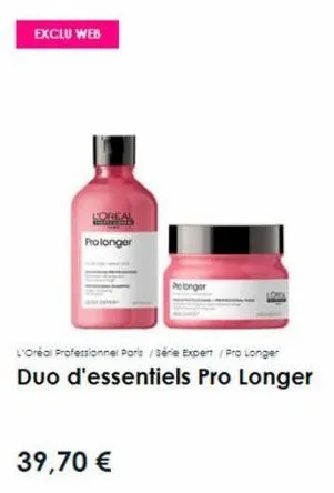 exclu web  loreal  prolonger  l'oréal professionnel paris /série expert/pro longer  duo d'essentiels pro longer  39,70 € 