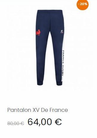 FRANCE RUGBY  11  Pantalon XV De France  80,00 € 64,00 €  -20% 
