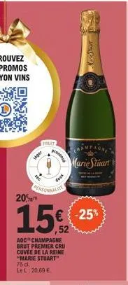 fruit  hager  aoc champagne brut premier cru cuvée de la reine "marie stuart" 75 cl. le l: 20.69 €  champagne marie stuar  promene 